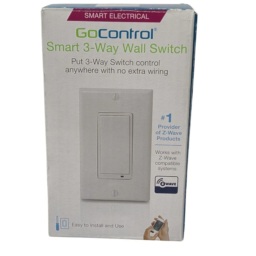 GoControl Smart 3-Way Wall Switch WT00Z-1 White WIFI Light Control Z-Wave NEW